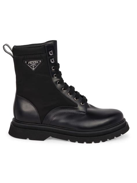 prada boots mens shoes|prada block heel combat boots.